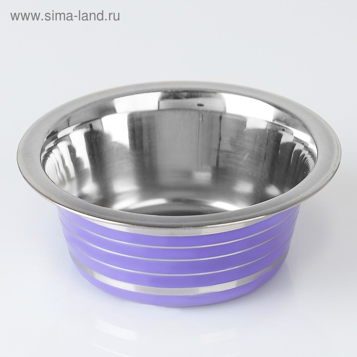 Миска стандартная цветная с полосой, 225 мл, фиолетовая Миска стандартная цветная с полосой, 225 мл, фиолетовая