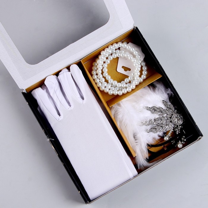 Карнавальный набор «Вечеринка»: повязка, бусы, перчатки, мундштук Карнавальный набор «Вечеринка»: повязка, бусы, перчатки, мундштук