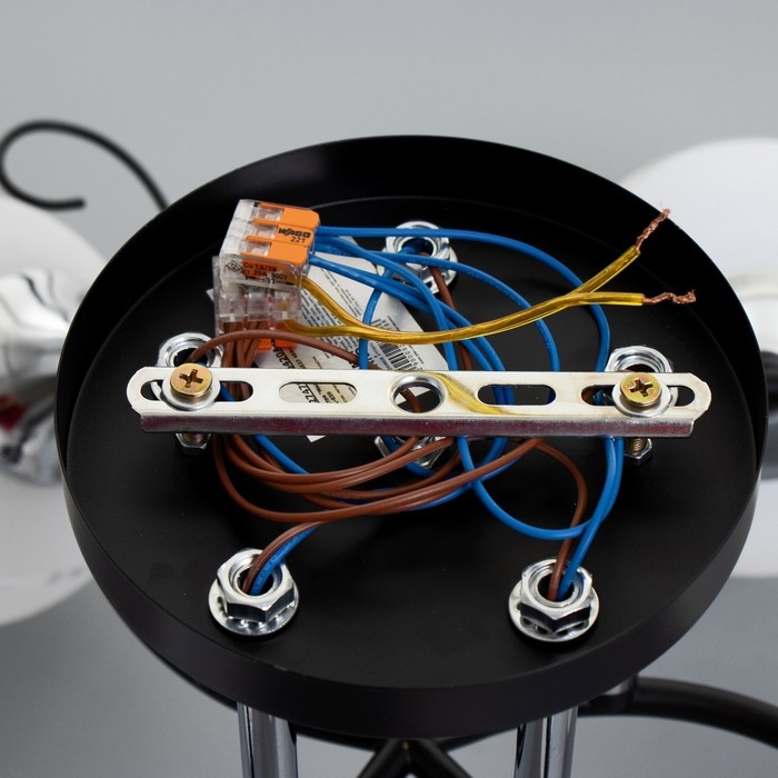 Люстра "Милава" 5хЕ27 40Вт чёрно-хромовый 62х62х27 см BayerLux