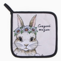 Прихватка Доляна "Сладкой жизни" 17х17 см, 35% хл, 65% пэ, ватин 250 г/м2