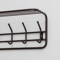 Вешалка настенная с полкой, 8 крючков, 97,5&times;22&times;26,5 см, цвет медный антик