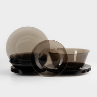 Сервиз столовый стеклянный «Амбьянте», 19 предметов, цвет коричневый Сервиз столовый стеклянный «Амбьянте», 19 предметов, цвет коричневый