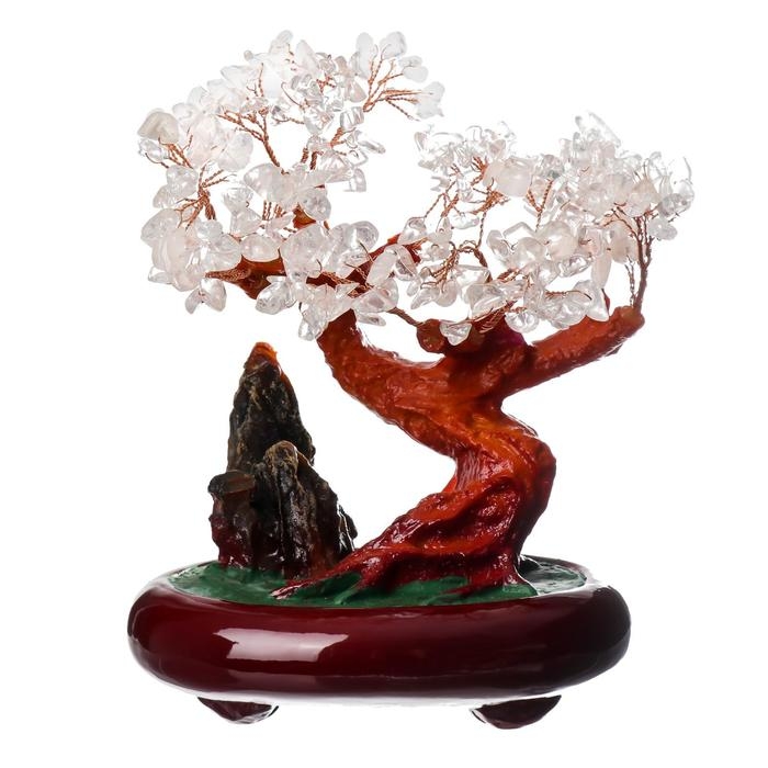 Сувенир бонсай "Денежное дерево с горным хрусталём" 204 шт 23х25х13 см