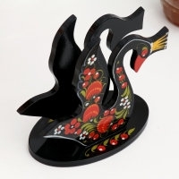 Салфетница &laquo;Лебедь&raquo;, 7 х 12 см, хохлома