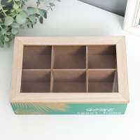 Шкатулка дерево с делениями "Пальмовые листья" зелёная с золотом 7х16,5х24 см Шкатулка дерево с делениями "Пальмовые листья" зелёная с золотом 7х16,5х24 см