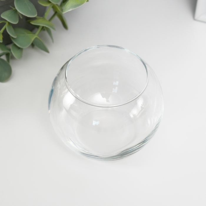 Подсвечник стекло на 1 свечу "Шар" прозрачный 7х9х9 см