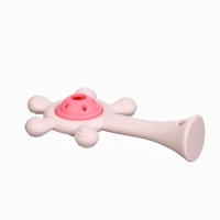 Прорезыватель силиконовый с погремушкой &laquo;Малыш&raquo;, цвет розовый, Крошка Я