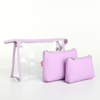 Набор косметичек 3 в 1 на молнии, цвет сиреневый Набор косметичек 3 в 1 на молнии, цвет сиреневый