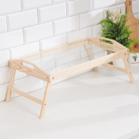Столик для завтрака складной, 50&times;30см, с ручками, стекло