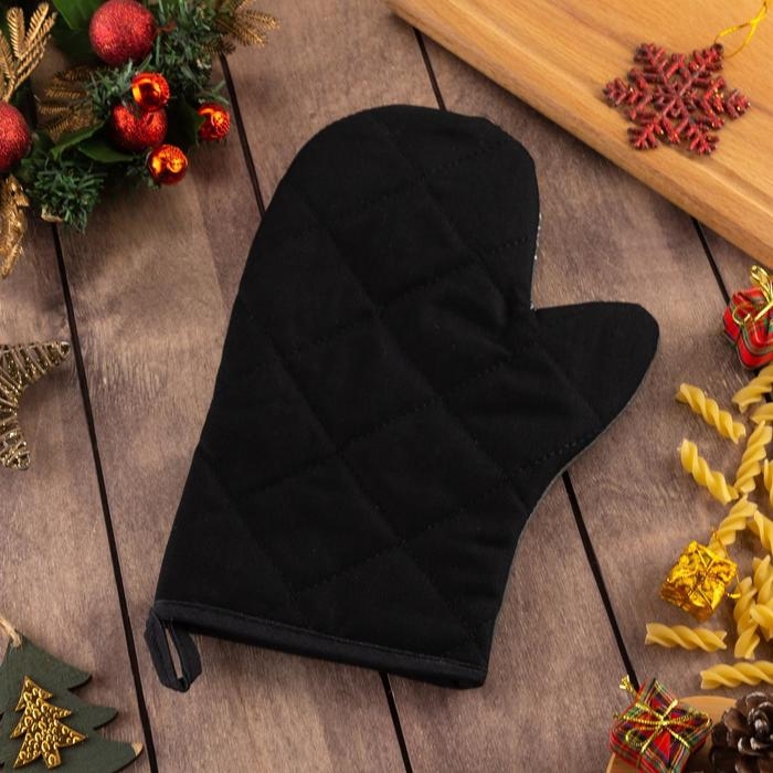 Новый год. Варежка-прихватка «Зима время чудес» 20х28см, саржа, 100% х/л, ватин 250г/м2 Новый год. Варежка-прихватка «Зима время чудес» 20х28см, саржа, 100% х/л, ватин 250г/м2