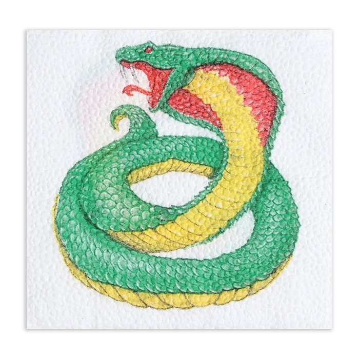 Новогодние салфетки бумажные Гармония цвета &laquo;Символ года Змея&raquo; 1 слой, 24х24 см, 100 шт
