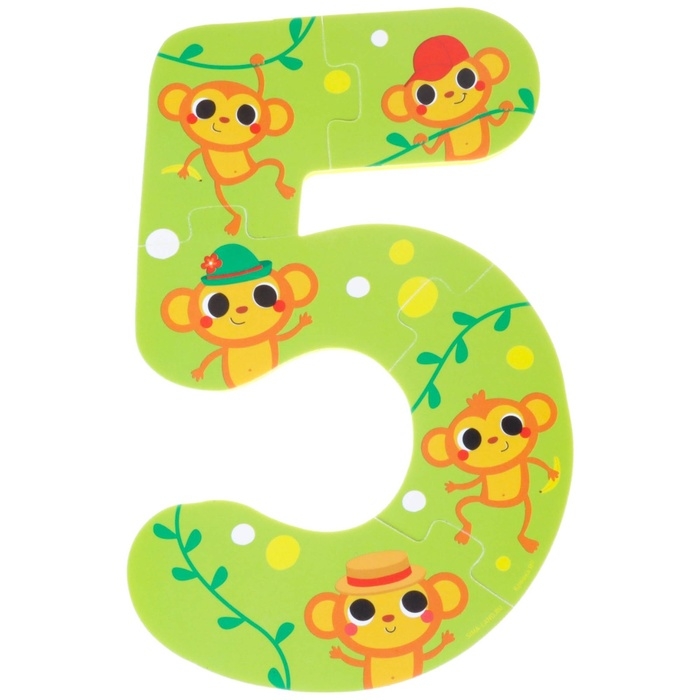 Мягкий пазл для малышей «Учим цифры: Животные», 5 пазлов, Крошка Я Мягкий пазл для малышей «Учим цифры: Животные», 5 пазлов, Крошка Я