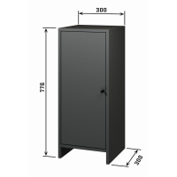 Тумба 300, 300х300х776, Квадро/Антрацит