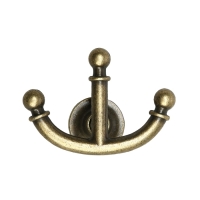 Крючок мебельный ТУНДРА TKT006, трехрожковый, бронза Крючок мебельный ТУНДРА TKT006, трехрожковый, бронза