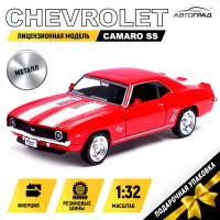 Машина металлическая CHEVROLET CAMARO SS, 1:32, открываются двери, инерция, цвет красный Машина металлическая CHEVROLET CAMARO SS, 1:32, открываются двери, инерция, цвет красный