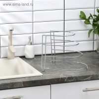 Подставка для хранения сковородок на 3 предмета, 28×23×22 см, цинк, цвет серебристый Подставка для хранения сковородок на 3 предмета, 28×23×22 см, цинк, цвет серебристый