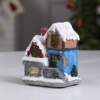 Светодиодная фигура &laquo;Заснеженный дом&raquo; 9 &times; 10 &times; 6 см, полистоун, батарейки АААх3 (не в комплекте), свечение мульти