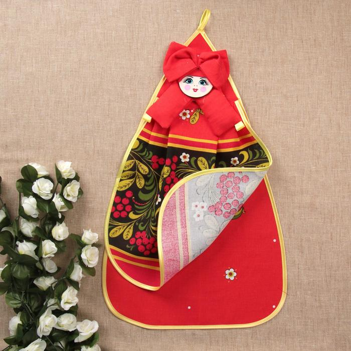 Полотенце &laquo;Луковка - матрёшка&raquo;, хохлома, двойная сувенирное