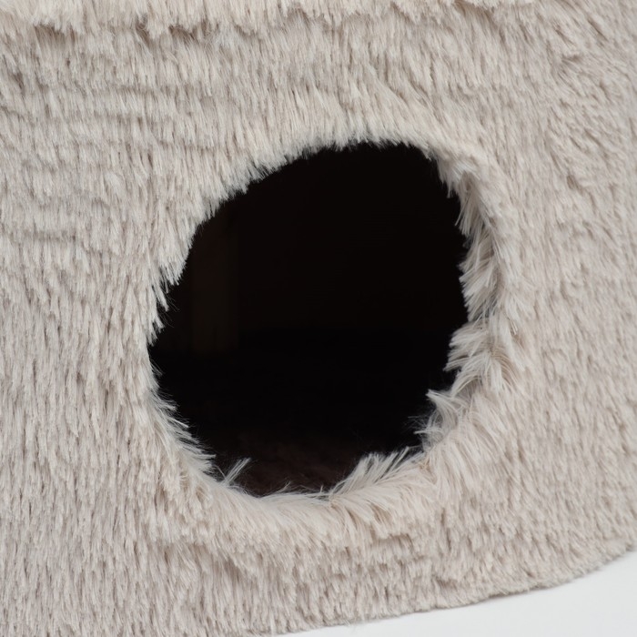 Домик для кошек с когтеточкой, с овальной полкой, 54 х 34 х 80 см, коричневая Домик для кошек с когтеточкой, с овальной полкой, 54 х 34 х 80 см, коричневая