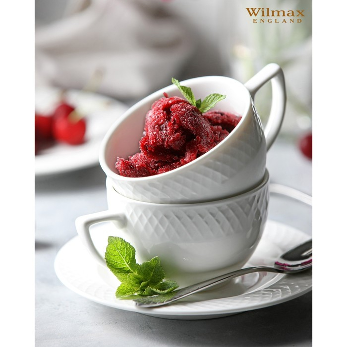 Кофейная пара фарфоровая Wilmax &laquo;Юлия Высоцкая&raquo;, 2 предмета: чашка 50 мл, блюдце, цвет белый