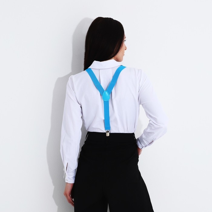 Подтяжки взрослые, ширина 2,5 см, цвет голубой Подтяжки взрослые, ширина 2,5 см, цвет голубой