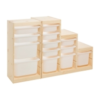 Стеллаж TROFAST-1, с контейнерами, вертикальный, Массив сосны