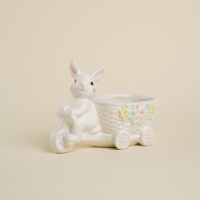 Конфетница керамическая SL Home &laquo;Лесные кролики&raquo;, 21,5&times;10,5&times;15,5 см, цвет белый