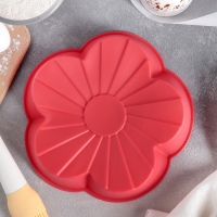 Форма для выпечки Доляна «Цветок», силикон, 20×20×4 см, цвет красный Форма для выпечки Доляна «Цветок», силикон, 20×20×4 см, цвет красный