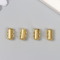 Застёжка магнитная двурядная металл золото 0,6х1,5 см Застёжка магнитная двурядная металл золото 0,6х1,5 см