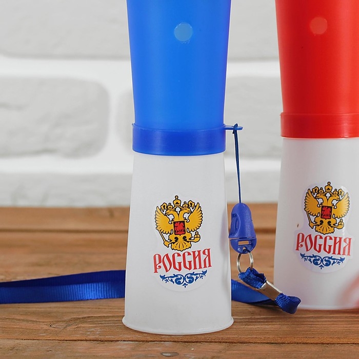 Свисток-гуделка болельщика «Россия», герб, 17 см, цвета МИКС Свисток-гуделка болельщика «Россия», герб, 17 см, цвета МИКС
