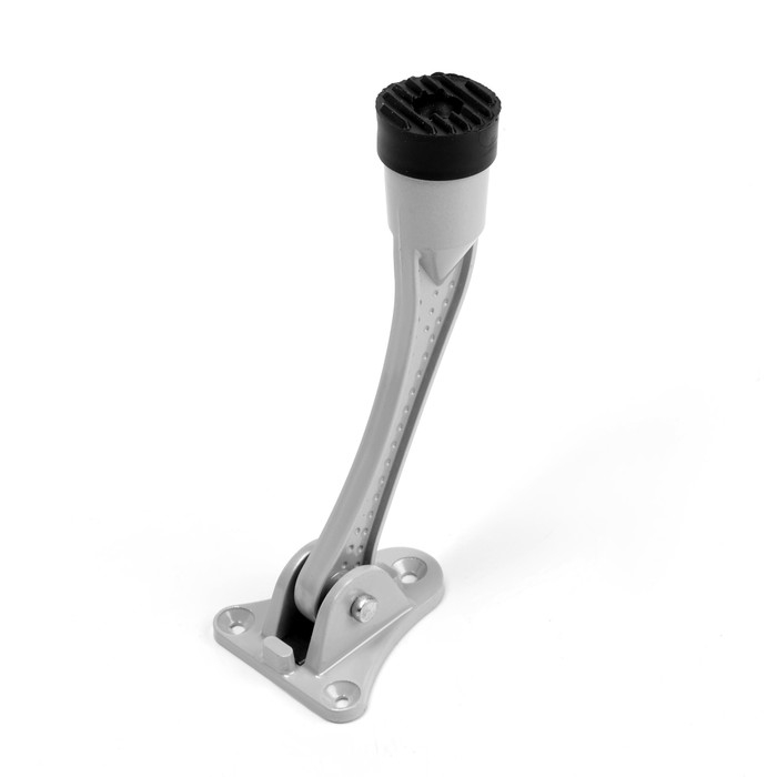 Фиксатор дверной "АЛЛЮР" КН-130 WW, "козья ножка", цвет Серый