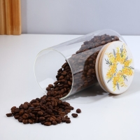 Банка для хранения сыпучих продуктов и круп &laquo;Нежная мимоза&raquo;, 700 мл