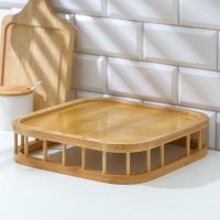 Поднос квадратный Доляна Jungle, 30,5&times;30,5 см, бамбук