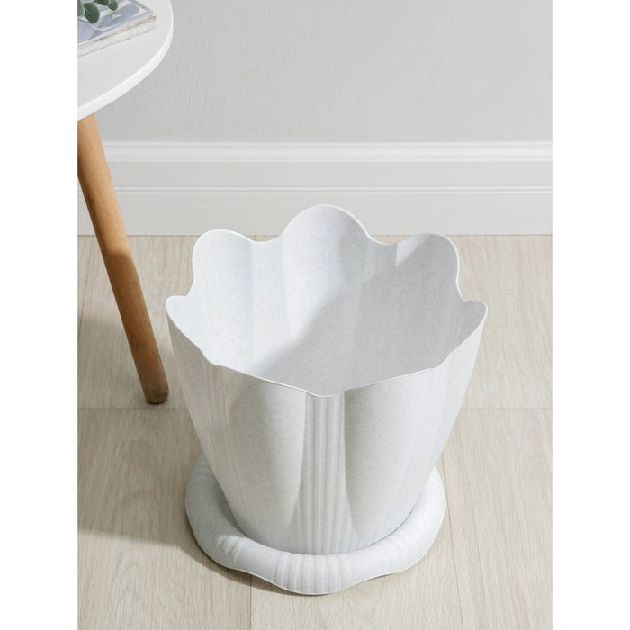 Горшок с поддоном &laquo;Эдельвейс&raquo;, 9,5 л, цвет мраморный