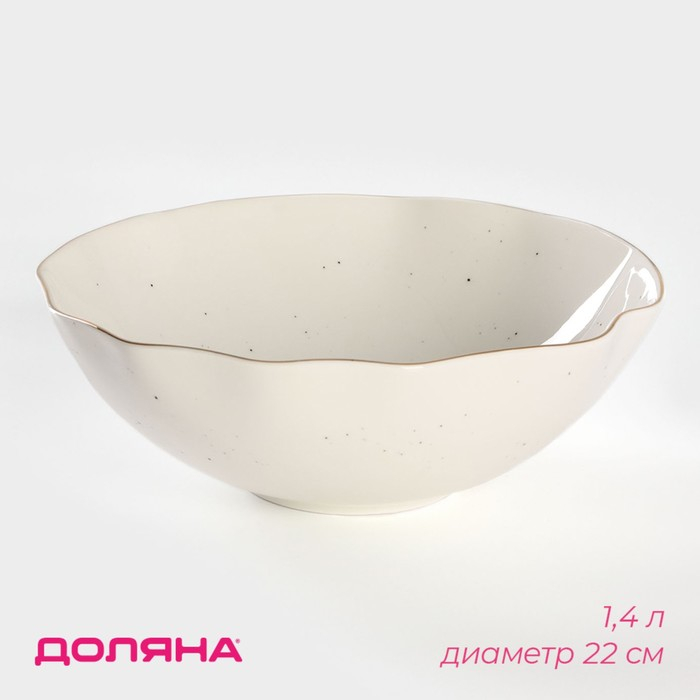 Салатник фарфоровый Доляна «Млечный путь», 1,4 л, d=22 см, цвет белый в крапинку Салатник фарфоровый Доляна «Млечный путь», 1,4 л, d=22 см, цвет белый в крапинку
