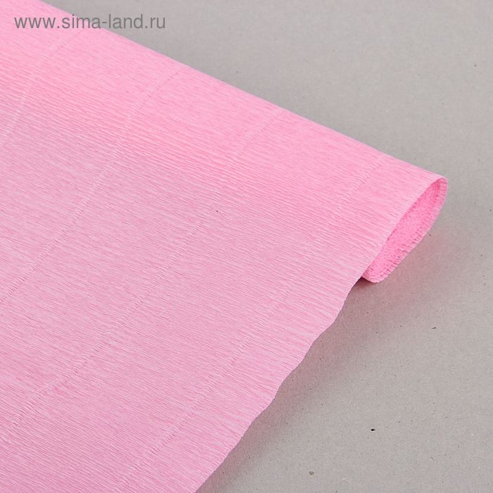 Бумага для упаковок и поделок, гофрированная, розовая, однотонная, двусторонняя, рулон 1 шт., 0,5 х 2,5 м