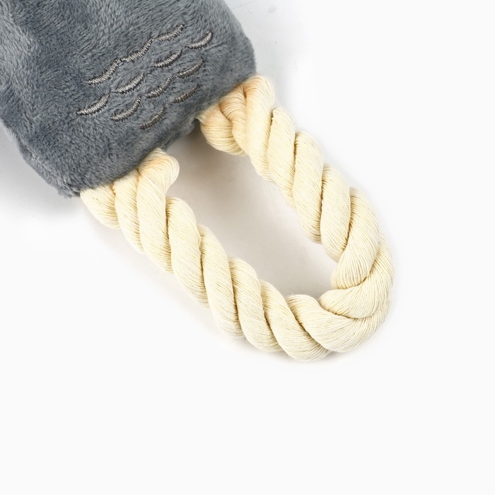 Игрушка для собак с канатом &laquo;Сова&raquo;, 20 х 15 см, серый