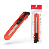 Нож канцелярский 18 мм, ErichKrause Standart, с системой фиксации лезвия push-lock и насадкой для безопасного отделения сегмента лезвия, МИКС Нож канцелярский 18 мм, ErichKrause Standart, с системой фиксации лезвия push-lock и насадкой для безопасного отделения сегмента лезвия, МИКС