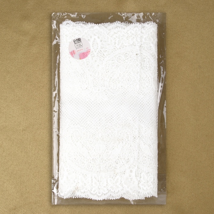 Кружевная эластичная ткань, 180 мм × 2,7 ± 0,5 м, цвет белый Кружевная эластичная ткань, 180 мм × 2,7 ± 0,5 м, цвет белый