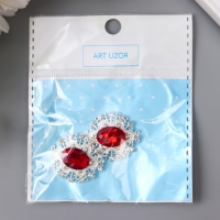 Декор для творчества металл "Медальон узорный" рубин кристалл 2,6х2,4 см Декор для творчества металл "Медальон узорный" рубин кристалл 2,6х2,4 см