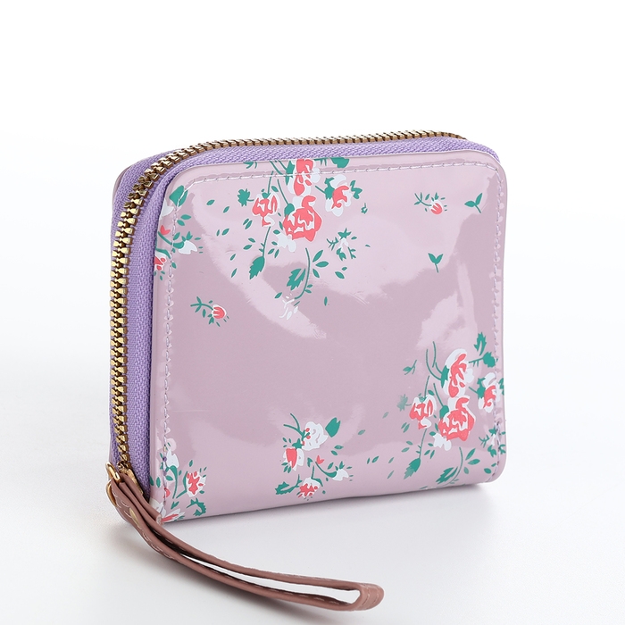Кошелёк женский на молнии, лакированный, цвет сиреневый Кошелёк женский на молнии, лакированный, цвет сиреневый