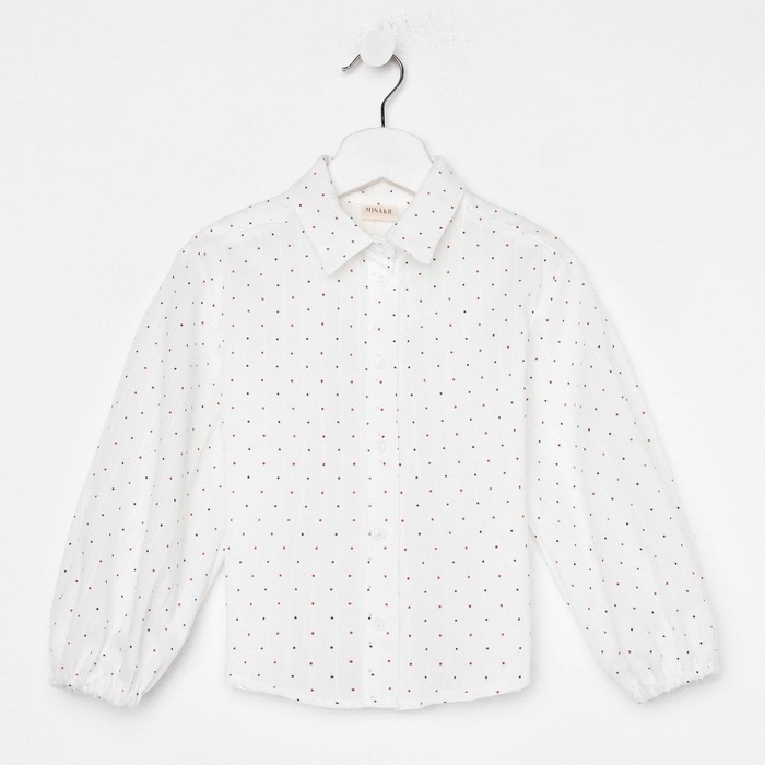 Рубашка детская MINAKU: Cotton collection цвет белый, рост 110