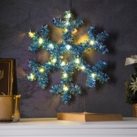 Фигура из мишуры "Снежинка голубая" 32х2 см, 20 LED, AG10х3 (в компл), Т/БЕЛЫЙ Фигура из мишуры "Снежинка голубая" 32х2 см, 20 LED, AG10х3 (в компл), Т/БЕЛЫЙ