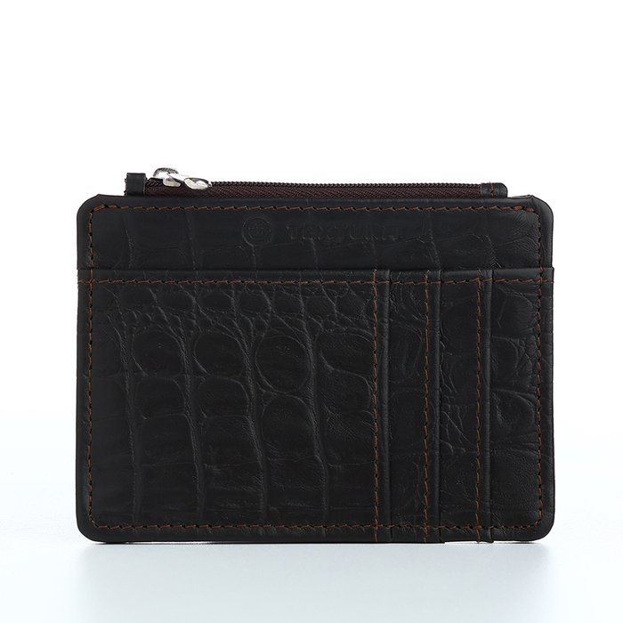 Визитница кожаная, TEXTURA, 8 карт, цвет коричневый