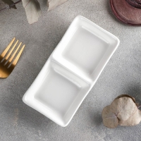 Менажница фарфоровая 2 ячейки Wilmax, 60 мл, 14,5&times;7,5 см, цвет белый