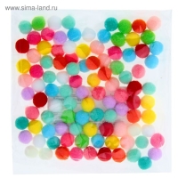 Набор текстильных деталей для декора &laquo;Бомбошки&raquo; 100 шт. набор, размер 1 шт. 0,6 см, цвет МИКС