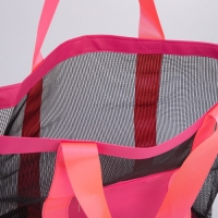Сумка - шопер пляжная , 33х32х11 см, с сеткой, цвет розовый