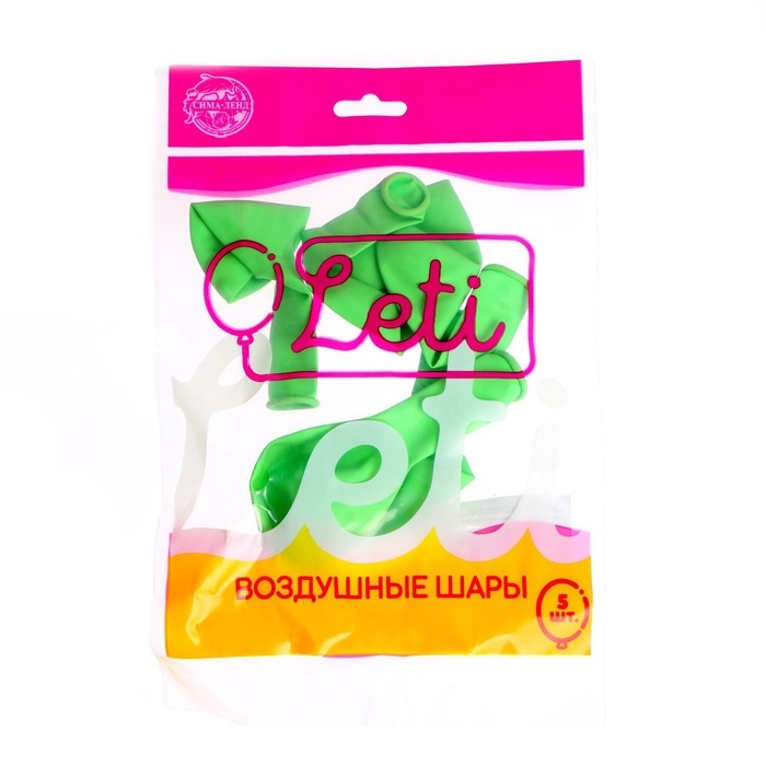 Шар латексный 10 Шар латексный 10", пастель, набор 5 шт., цвет салатовый