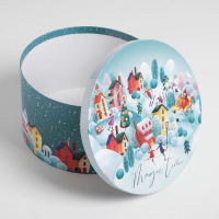 Набор коробок круглых 3 в 1 &laquo;Magic time&raquo;, 18 х 18 х 13 см, 20 х 20 х 14.5 см, 25 х 25 х15 см, Новый год