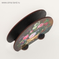 Салфетница "Цветы и ракушка", , 13х10х5 см Салфетница "Цветы и ракушка", , 13х10х5 см